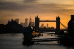 london city skyline at sunset
